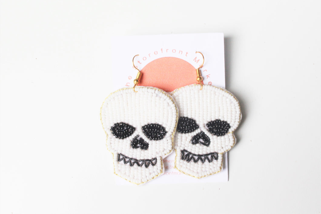 Skull Seedbead Earrings
