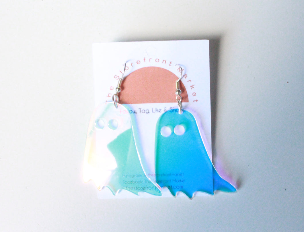Holographic Ghost Earrings