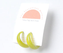 Load image into Gallery viewer, Green Acrylic Hoop Earrings
