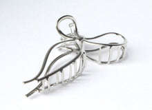 Load image into Gallery viewer, Silver Long Bow Coquette Metal Hair Clip
