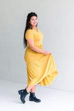 Load image into Gallery viewer, Golden/Mustard Midi Tiered Maxi Dress- SUPER SOFT
