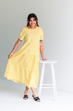 Load image into Gallery viewer, Banana &amp; Ivory Midi  Tiered Checked Dress
