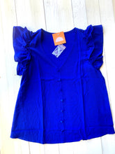 Load image into Gallery viewer, Royal Blue Ruffle Cap Sleeve
