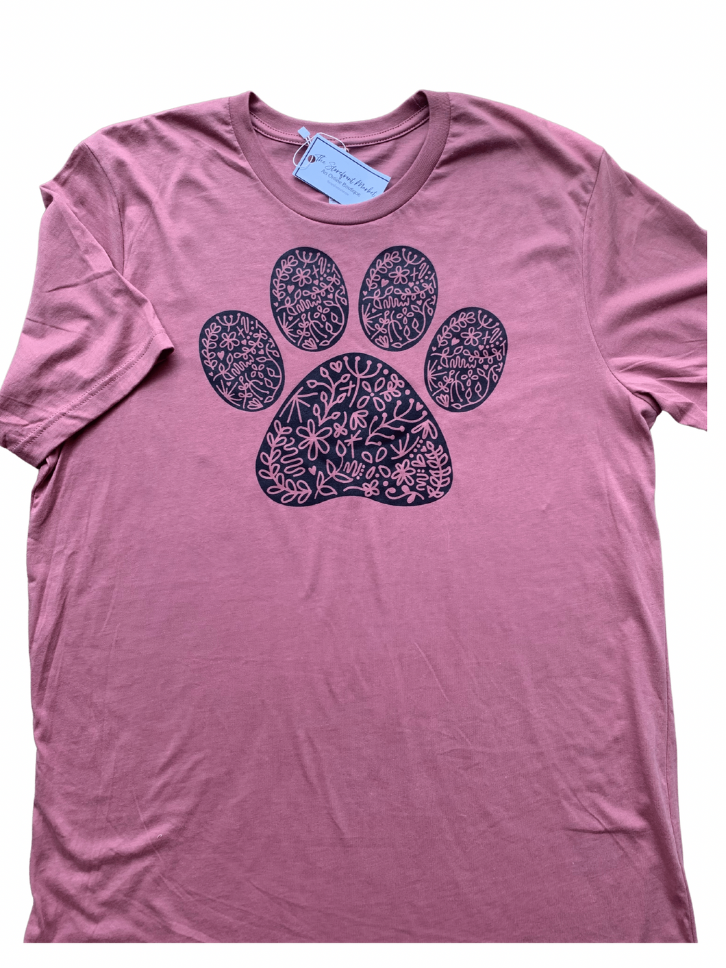 Floral Paw Print Graphic Tee