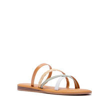 Load image into Gallery viewer, Neutral White, Sage, Braided Rattan Flat Sandals
