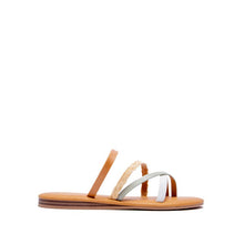 Load image into Gallery viewer, Neutral White, Sage, Braided Rattan Flat Sandals
