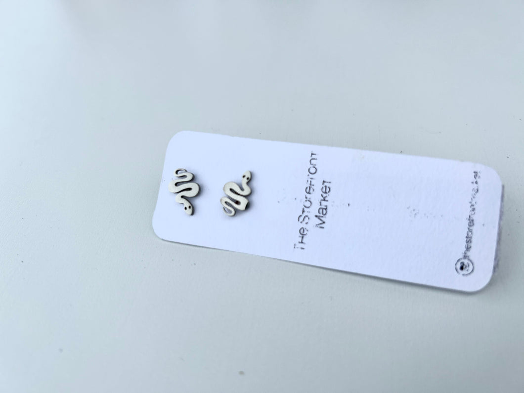 Silver Snake Studs- Stainless Steel
