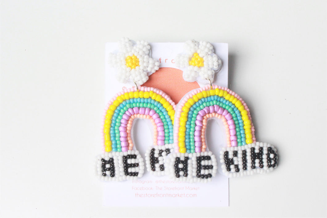 Be Kind Rainbow Seedbead Earrings