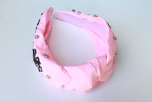 Load image into Gallery viewer, Pink Halloween Headband-Spider Seedbead Embroidery
