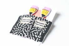 Load image into Gallery viewer, Composition Notebook Seedbead Earrings
