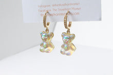 Load image into Gallery viewer, Iridescent/Opal Gummy Bear Gold Hoop Earrings-Coquette Earrings

