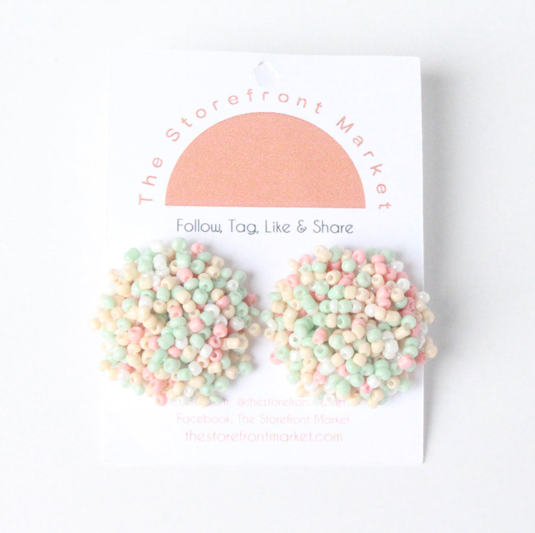 Pastel Confetti Poof Seedbead Earrings