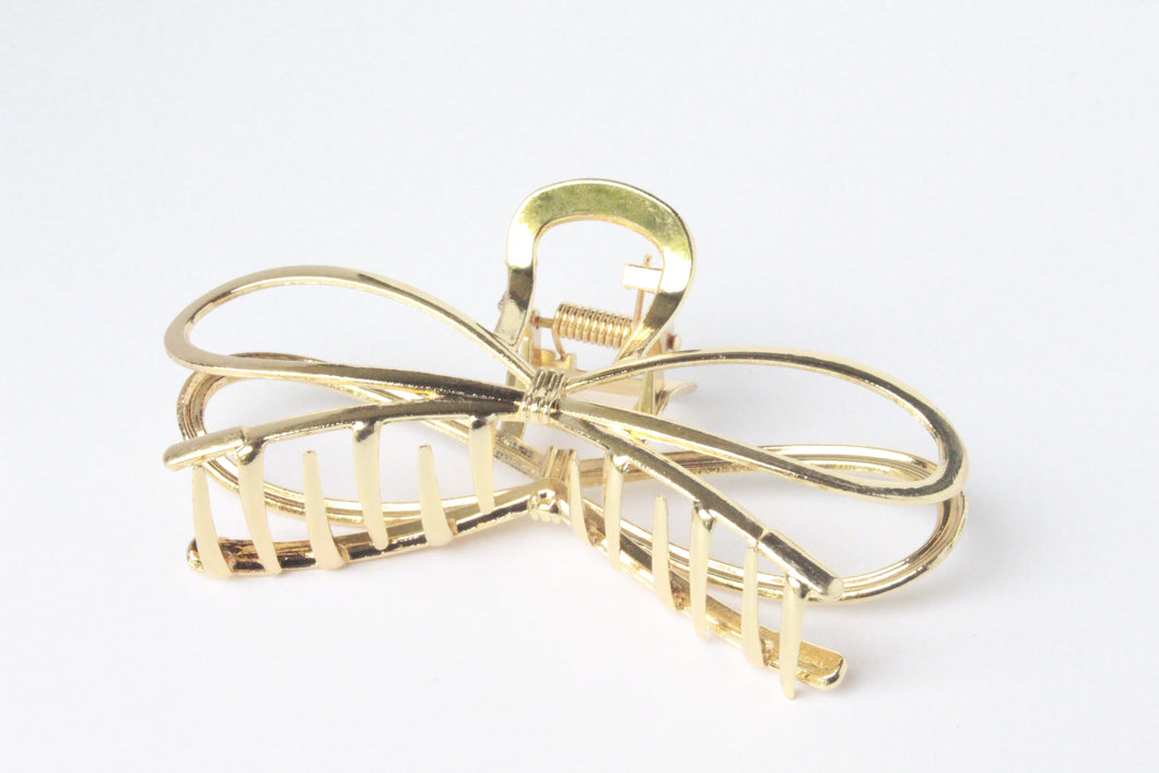 Gold Bow Coquette Metal Hair Clip