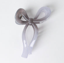 Load image into Gallery viewer, Ombre Grey/Blue Long Bow Coquette Hair Clip
