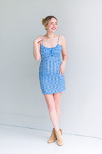 Load image into Gallery viewer, Blue Gingham Mini &quot;Body Con&quot; Dress
