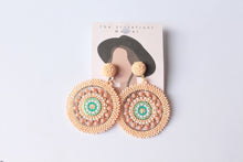 Load image into Gallery viewer, Circle Peach Beaded Earrings
