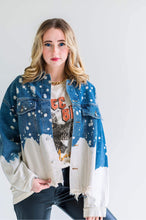 Load image into Gallery viewer, Distressed &amp; Bleached Jean Jacket

