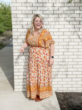 Load image into Gallery viewer, Sunset Maxi Dress- Short Sleeve Floral Long Dress
