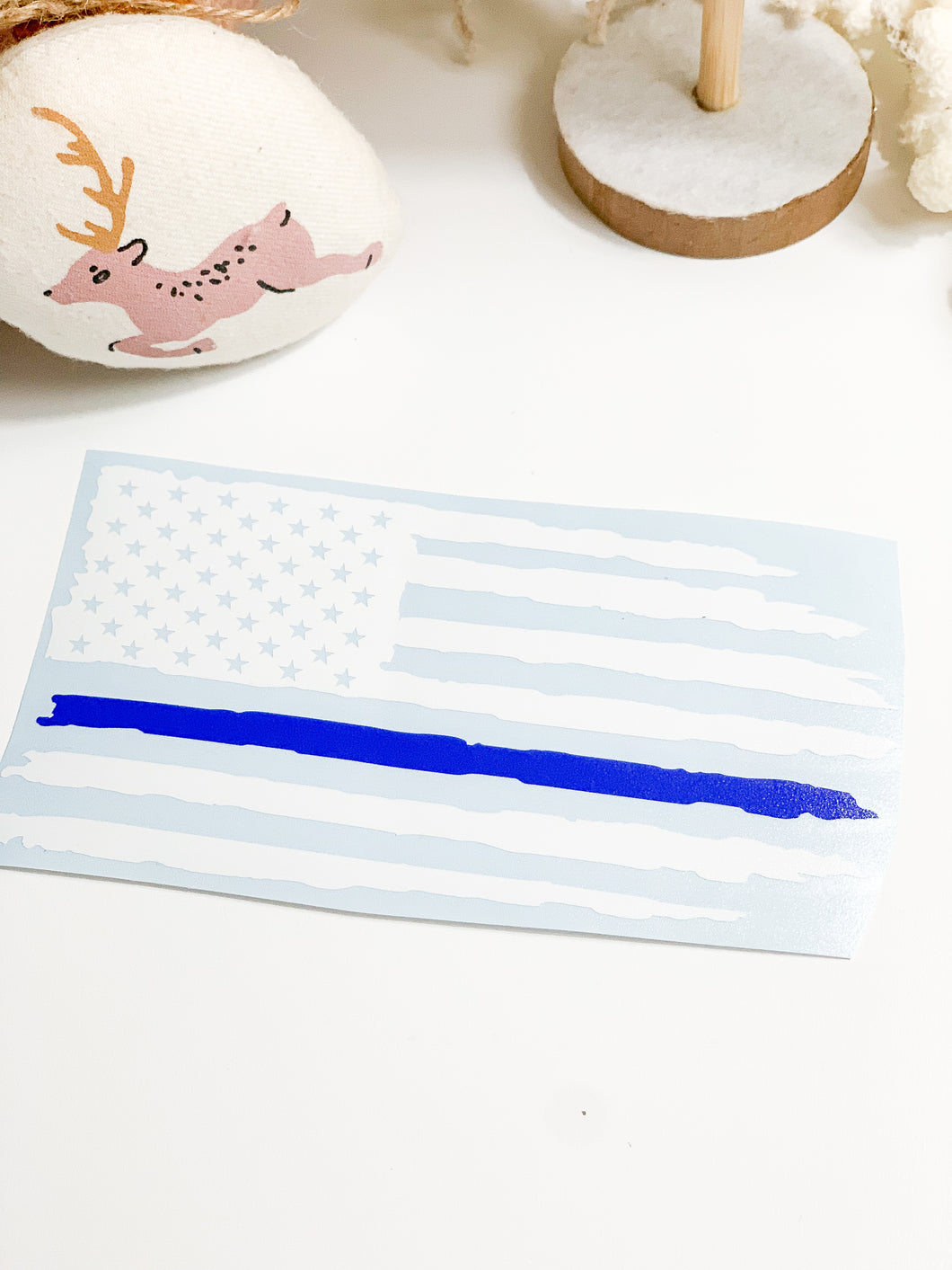 Blue Line Distressed Flag- Police Support