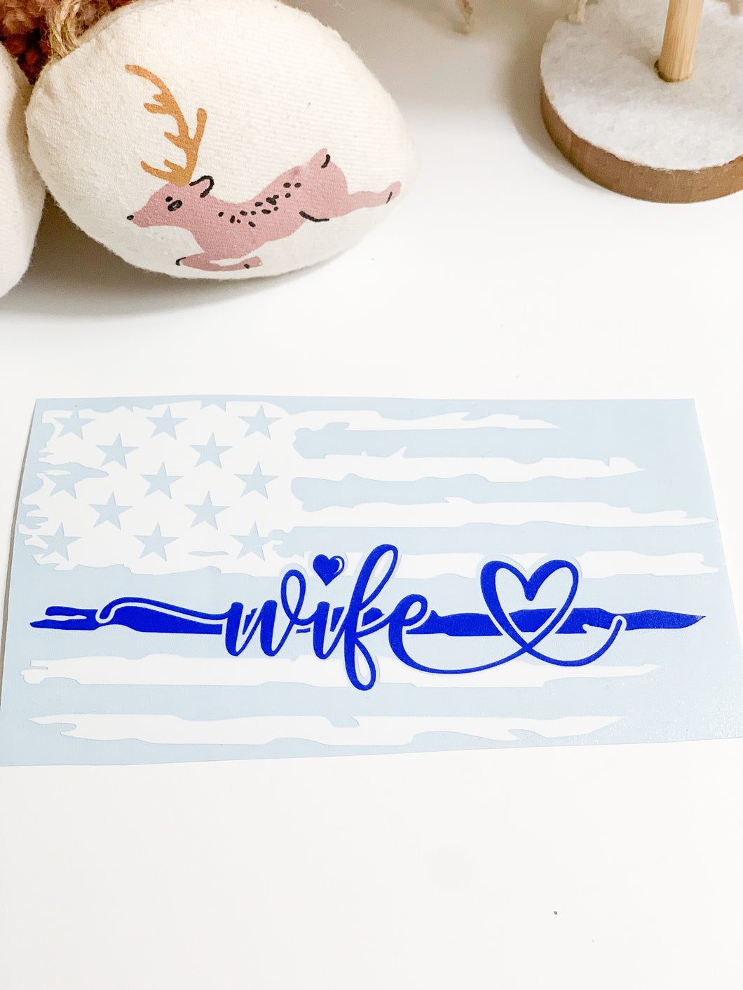 Blue Line Wife Distressed Flag- Police Support