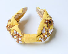 Load image into Gallery viewer, Embroidered Headband- Sun Yellow
