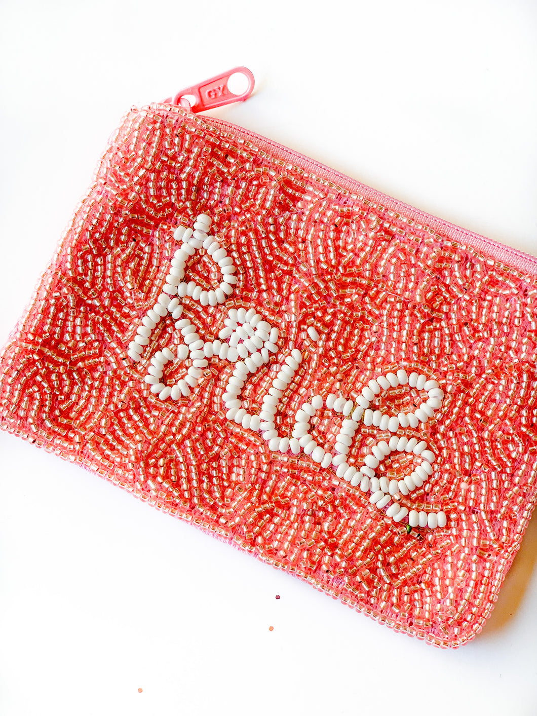Pink Bride Seed Bead Coin Purse